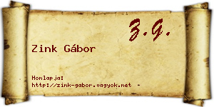 Zink Gábor névjegykártya